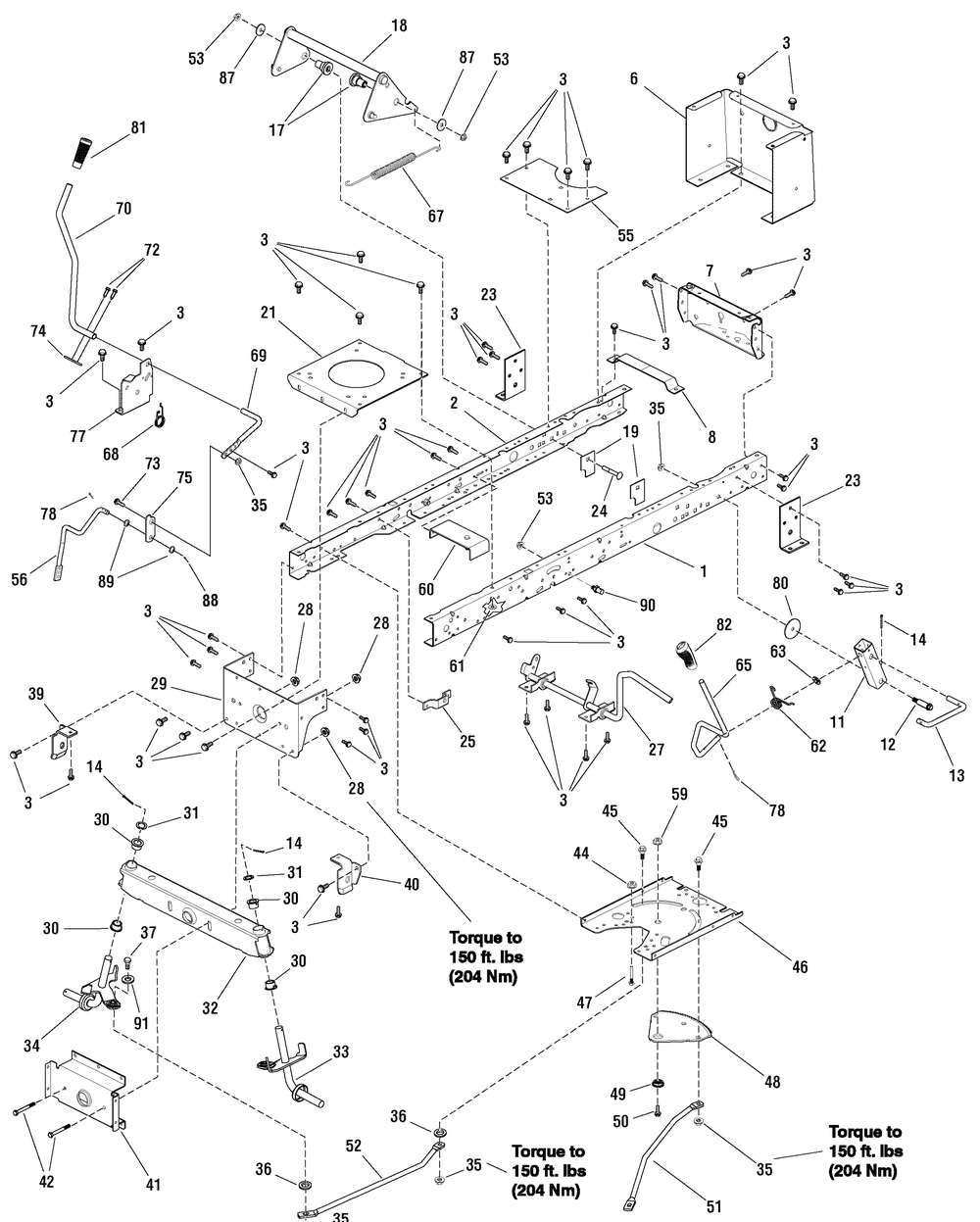 Frame Group - Welded Axle Diagram and Parts List for 7800566-RT155420 2009 Briggs and Stratton Lawn Tractor
